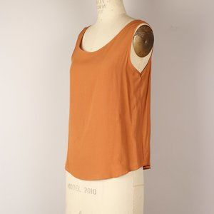 Vintage Burnt Orange Woven Tank w/ Shirttail Hem